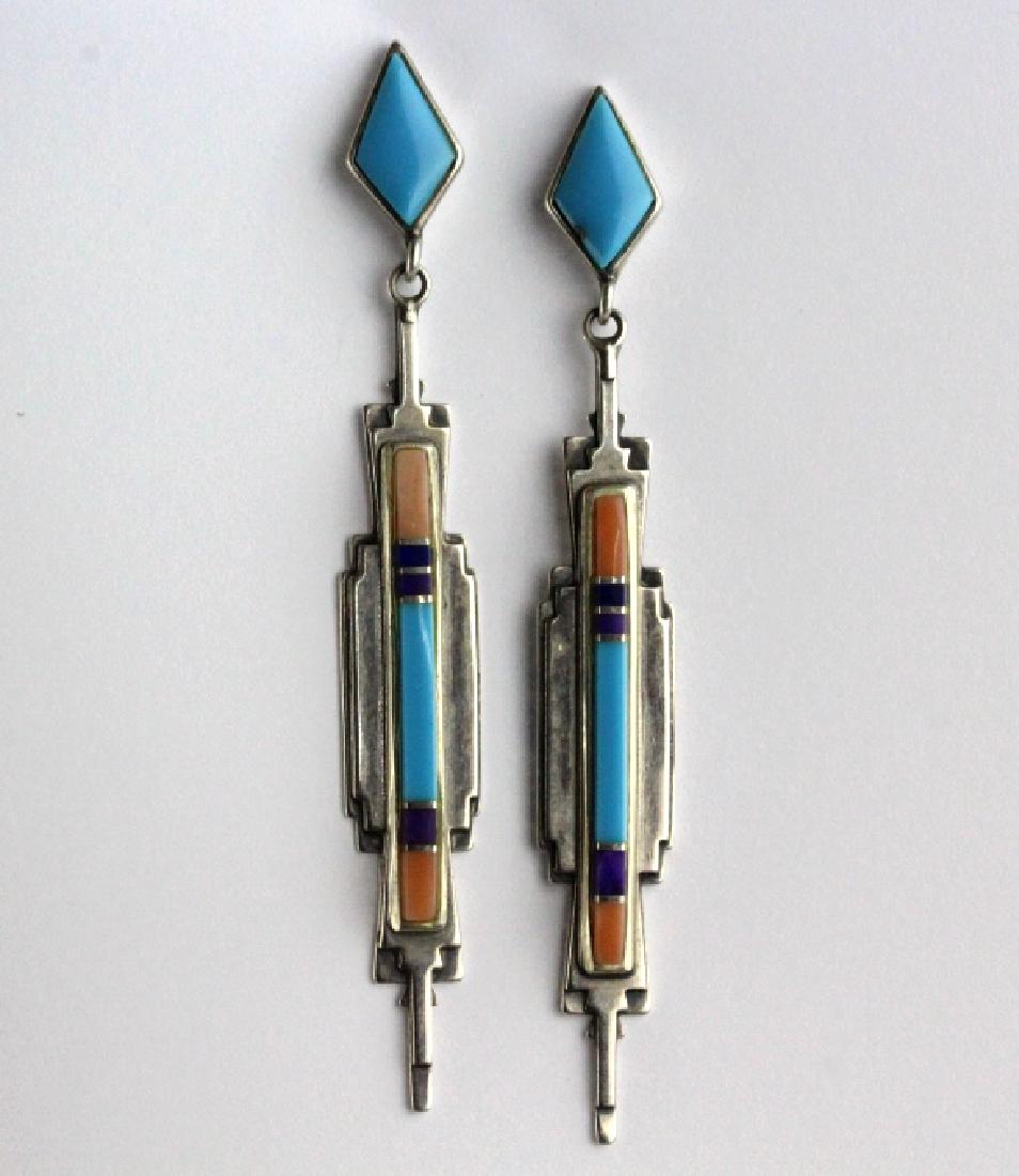 PAIR Sanel B Julian Native American Inlay Earrings (1 of 7)
