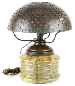 Tiffany Studios LCT Pottery Fish Scale Lamp RARE