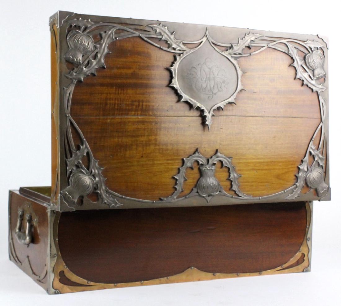 Important Sterling Silver Copper Wood Humidor Box (1 of 8)