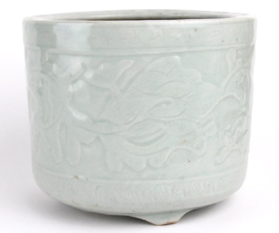 Antique Chinese Celadon Glazed Pottery Censor Pot (1 of 7)