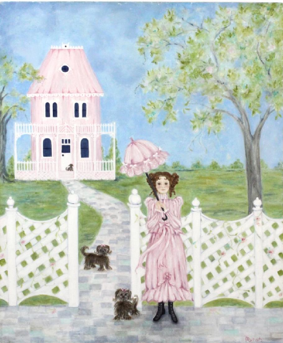 JUDITH MURAT Victorian Dress Oil Painting LISTED (1 of 6)