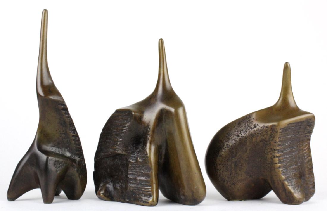 Aharone Bezalel 3 Seated Figures Bronze Sculptures (1 of 9)