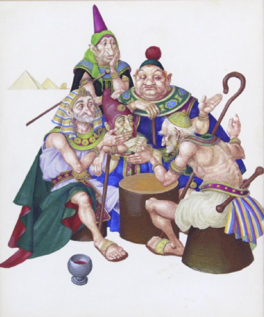 ARTHUR SZYK Moses Pharaoh Gouache Painting 1945 (1 of 6)