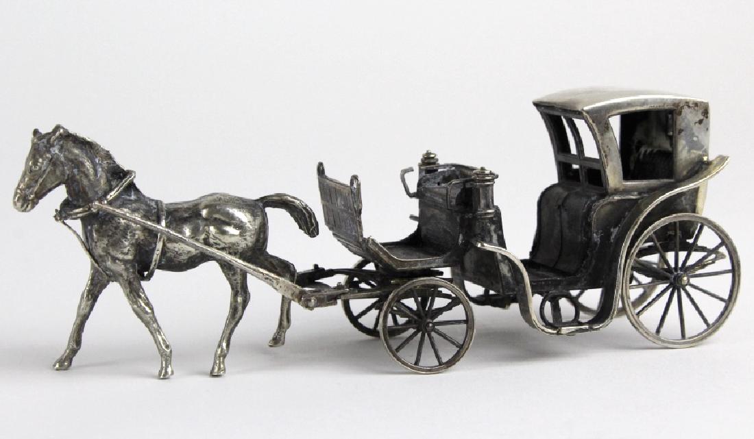 Miniature Sterling Silver Horse Drawn Carriage (1 of 9)