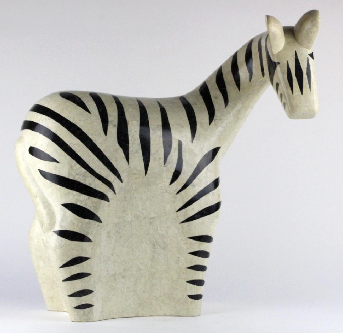 Maitland Smith Tessellated Marble Zebra Statue 24" (1 of 10)