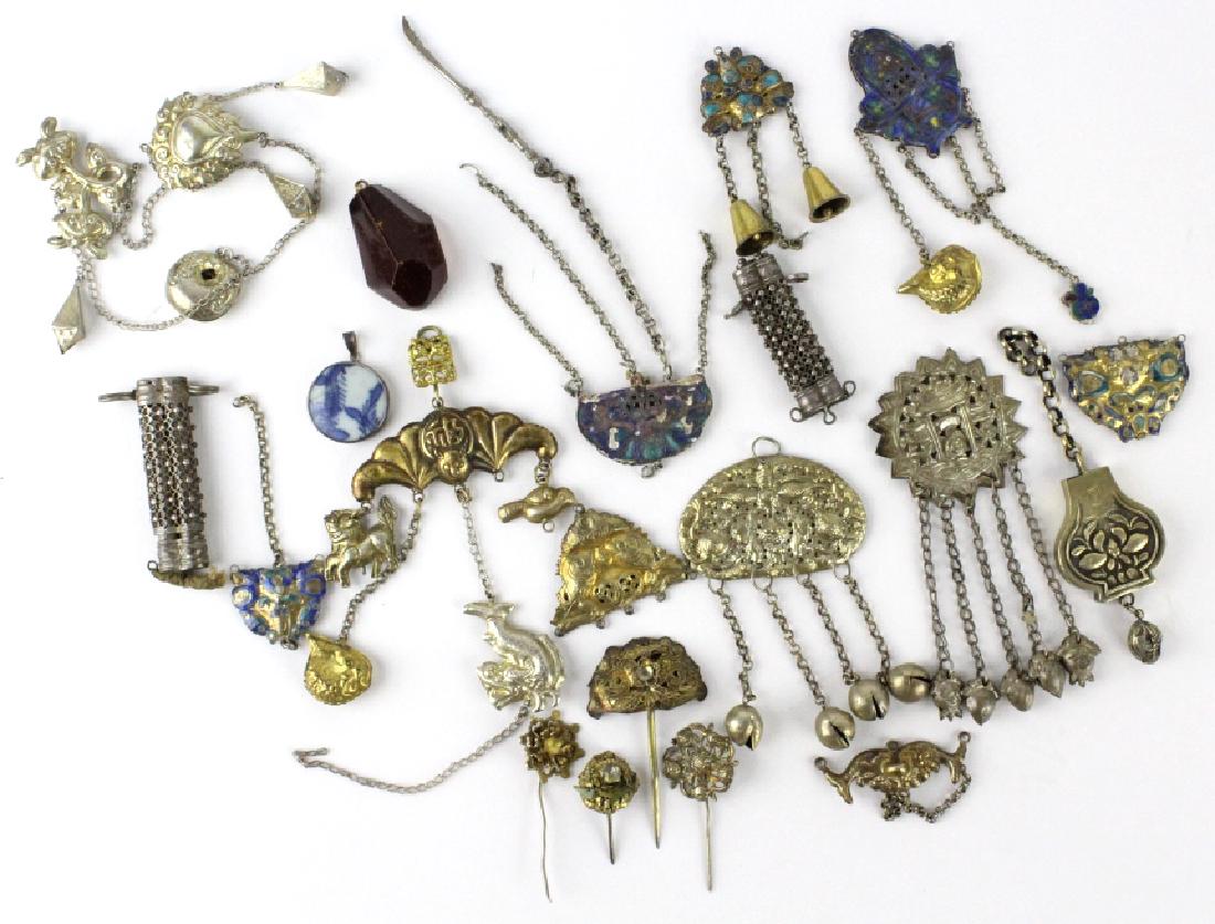 20 pc LOT Chinese Silver Accent Elements Fragments (1 of 10)