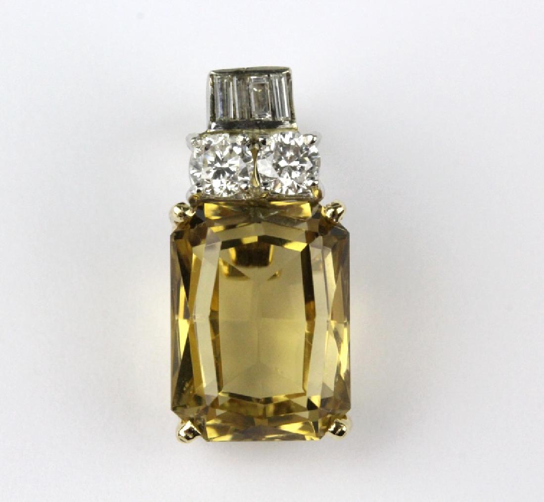 14k Gold 9 CTTW Diamond Citrine Enhancer Pendant (1 of 6)