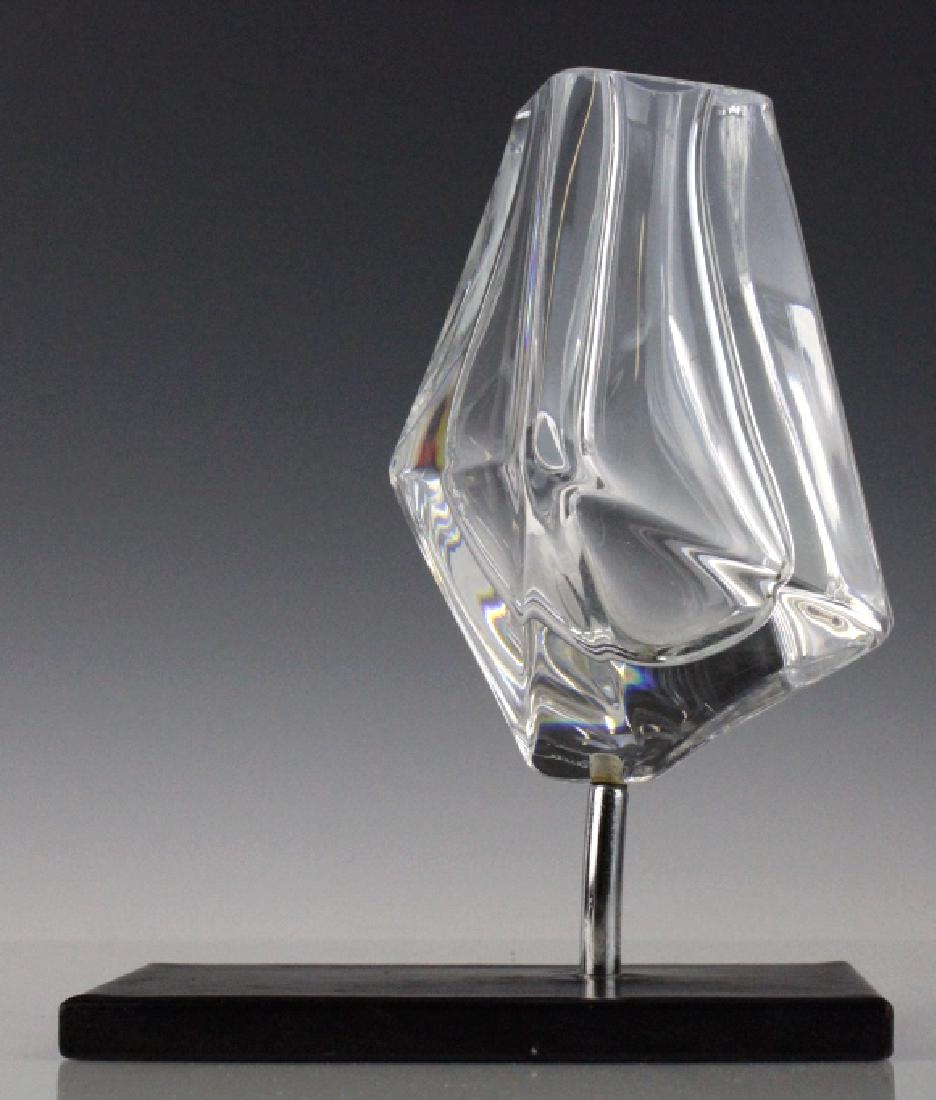 Daum French Crystal Modernist 7" Sculpture SIGNED (1 of 9)