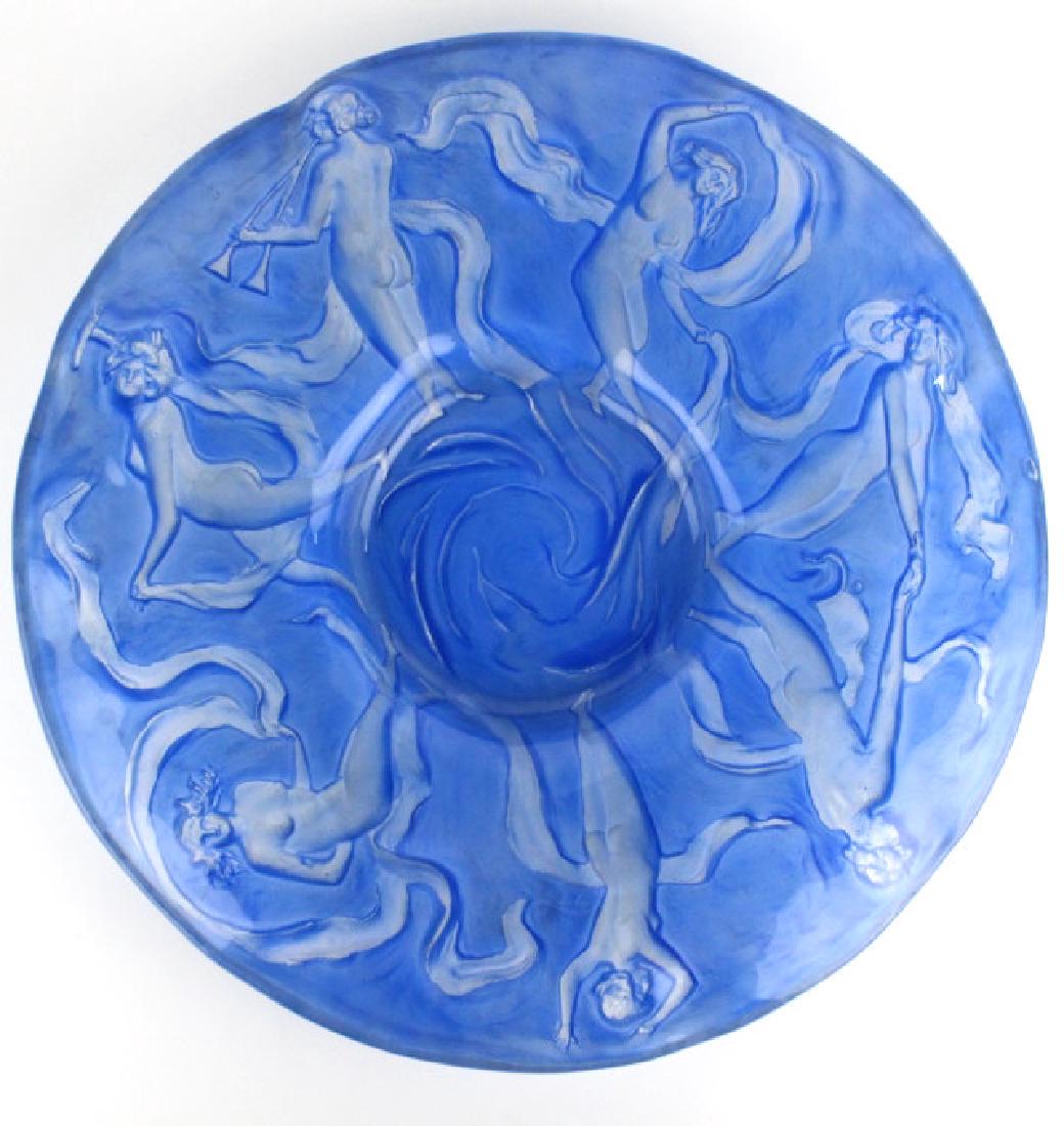 Consolidated Glass Blue Dancing Nymphs Charger 17" (1 of 7)