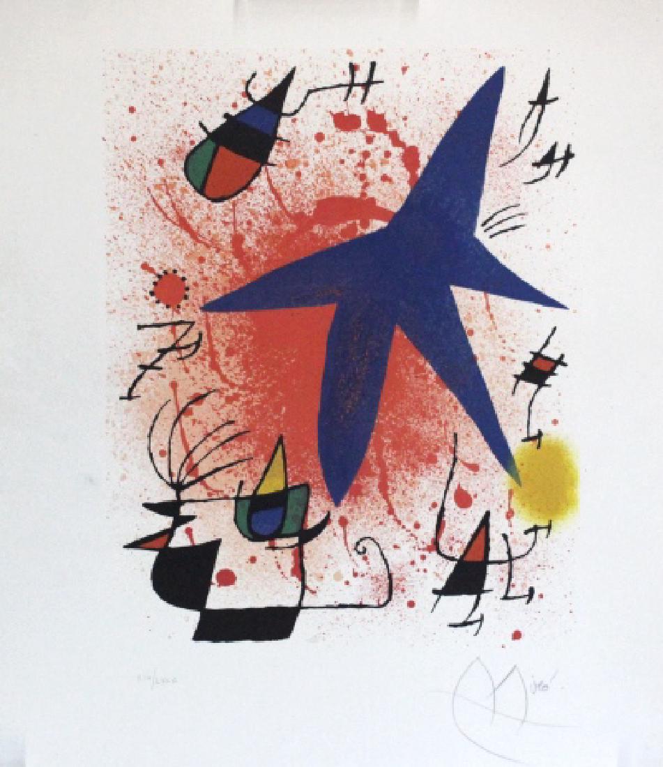Pencil SIGNED Joan Miro Blue Star Litho Lithograph (1 of 6)