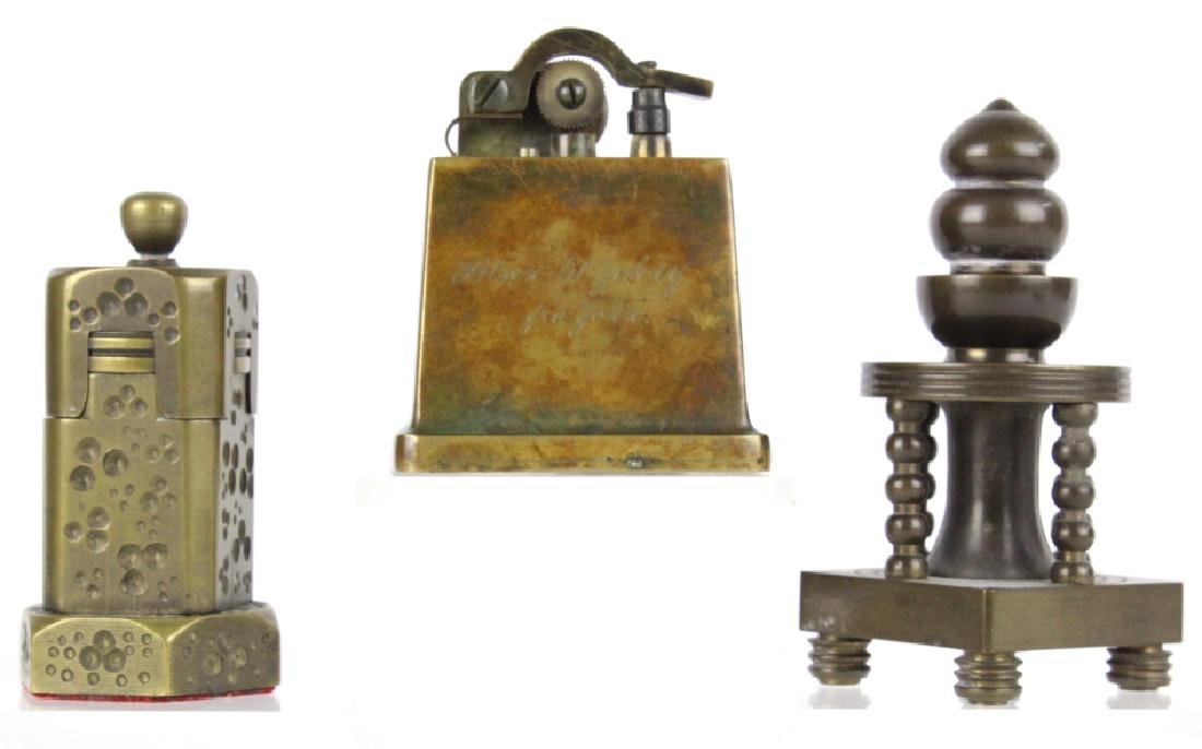 3 Custome Bronze Table Lighter w Tinos Bronce RARE (1 of 8)