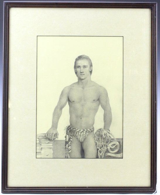 John Lear US Pencil Graphite Drawing of Man LISTED (1 of 6)