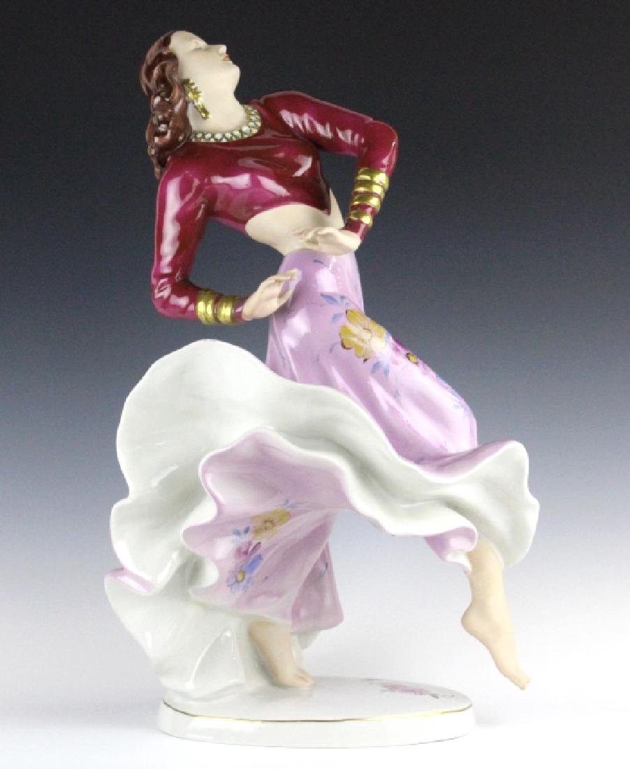Royal Dux Porcelain Red Spanish Dancer Statue 22" (1 of 10)
