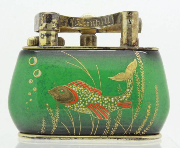 Dunhill Rare Green Japanese Lacquer Table Lighter