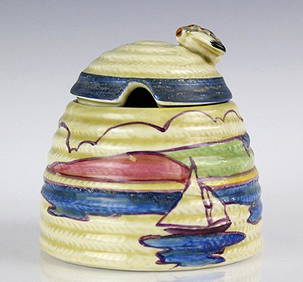 Clarice Cliff Pottery Bizarre Gibraltar Honey Pot (1 of 5)