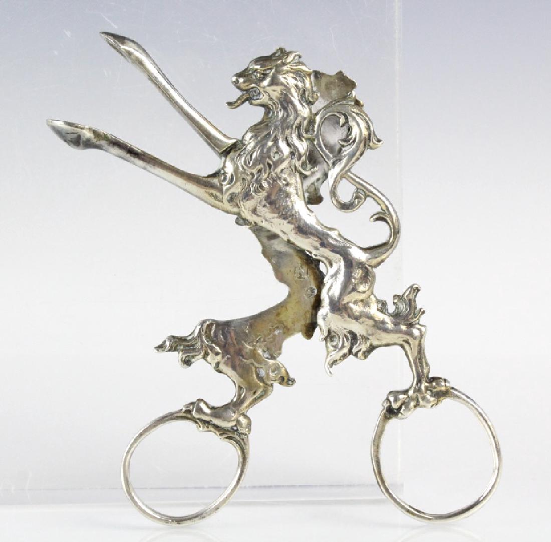 Antique Figural Rampant Lion Silver Candle Snuffer (1 of 7)