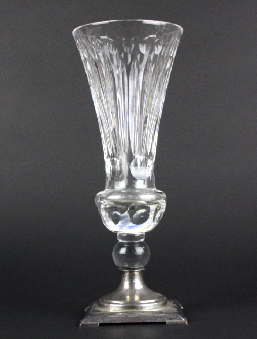 Signed HAWKES Cut Glass Vase with Sterling Base (1 of 7)