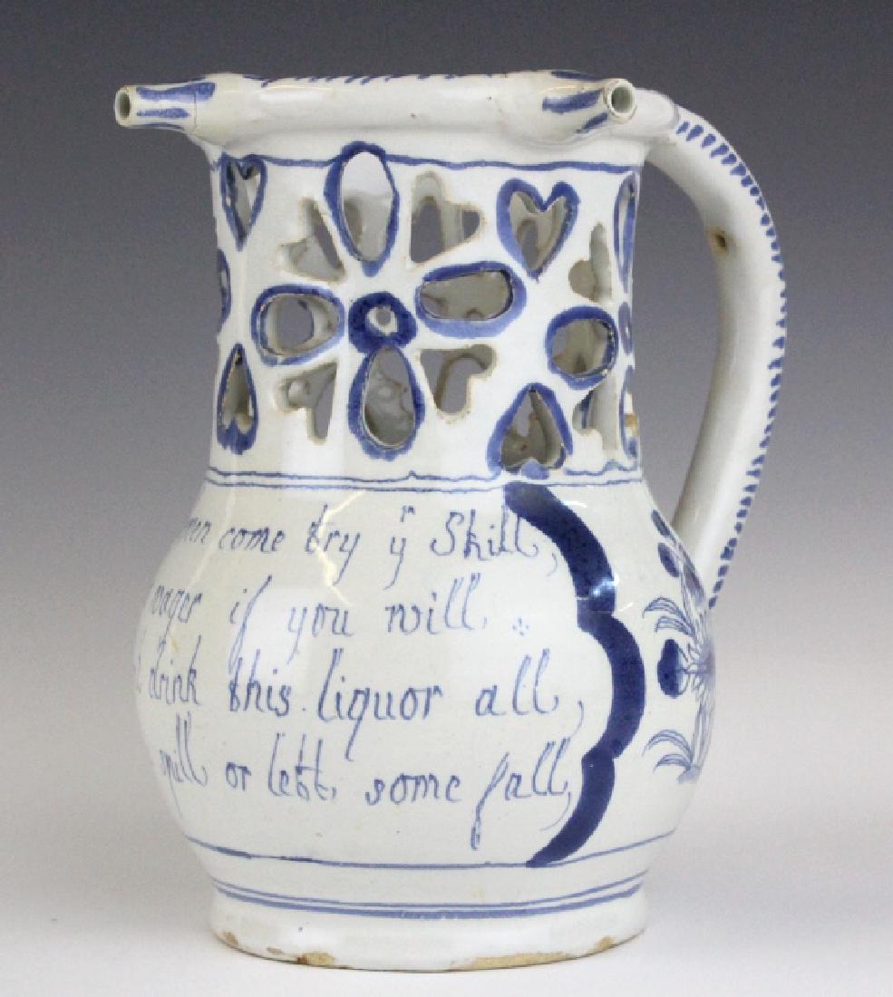 Antique Delft Style Liverpool Pottery Puzzle Jug (1 of 9)