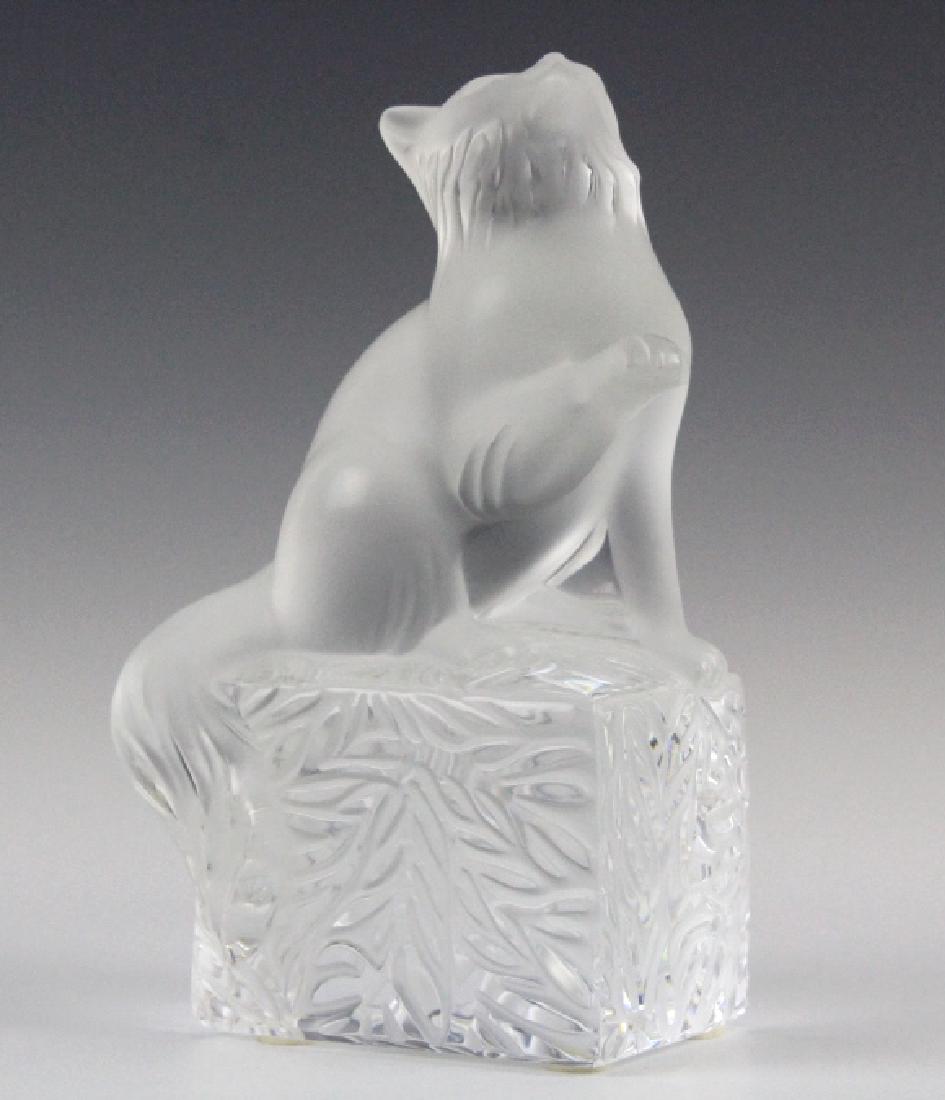Lalique France Crystal Art Glass Cat Kitten Paw Up (1 of 7)