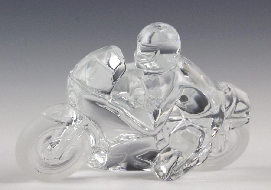 DAUM French CIRCUIT Crystal Motorcycle Figurine (1 of 8)
