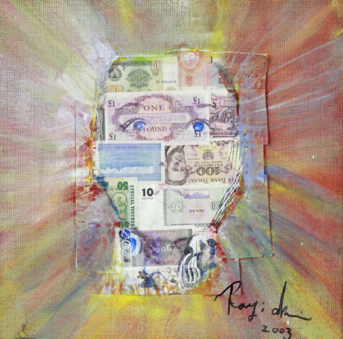 Royi Akavia Currency Mixed Media Collage Painting (1 of 4)