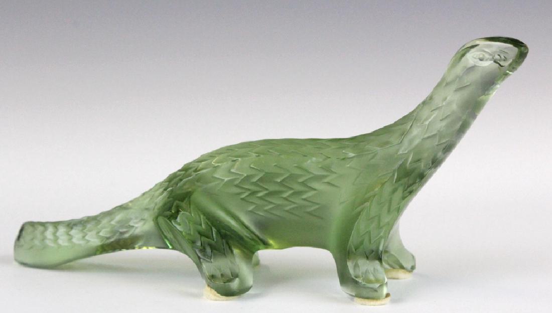 Lalique Green French Art Glass Lizard Figurine (1 of 10)