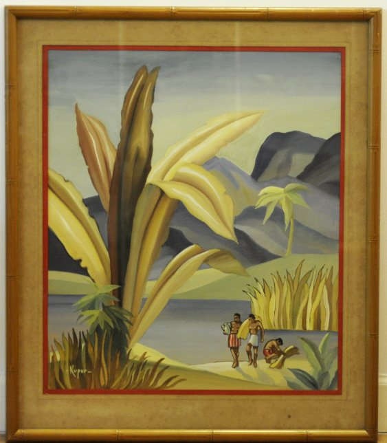 Signed Ruben Kupur Hawaiian Landscape Painting (1 of 7)