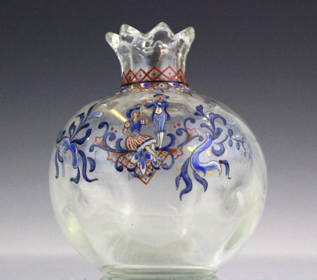Galle French Art Glass Enameled Figure Vase (1 of 9)