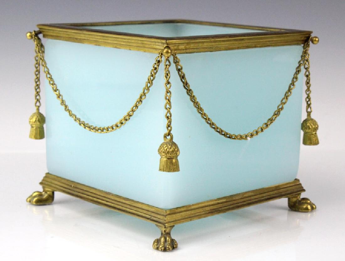 French Bronze Mount Opaline Jardiniere Tassel Box (1 of 5)