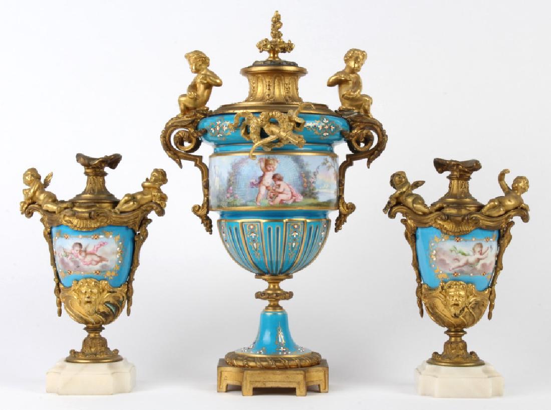 Antique Dore Bronze Mounted Sevres Porcelain Vases (1 of 10)