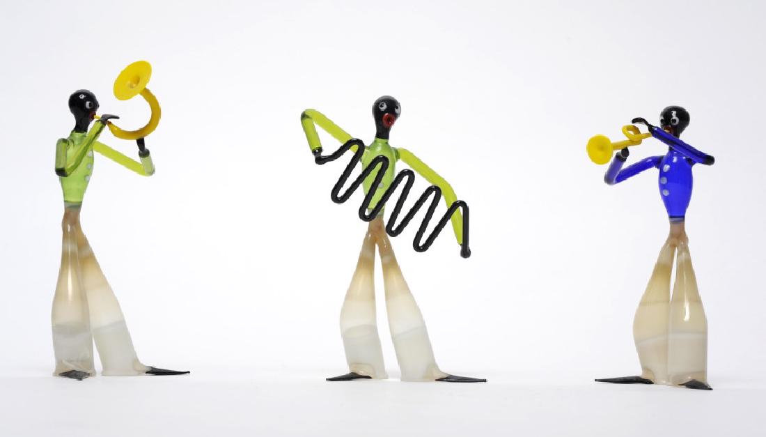 Italian Blown Art Glass Black Jazz Band Figurine (1 of 6)