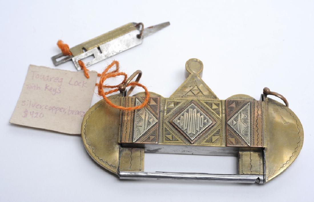 Antique African Tuareg Mixed Metals Tribal Lock (1 of 5)