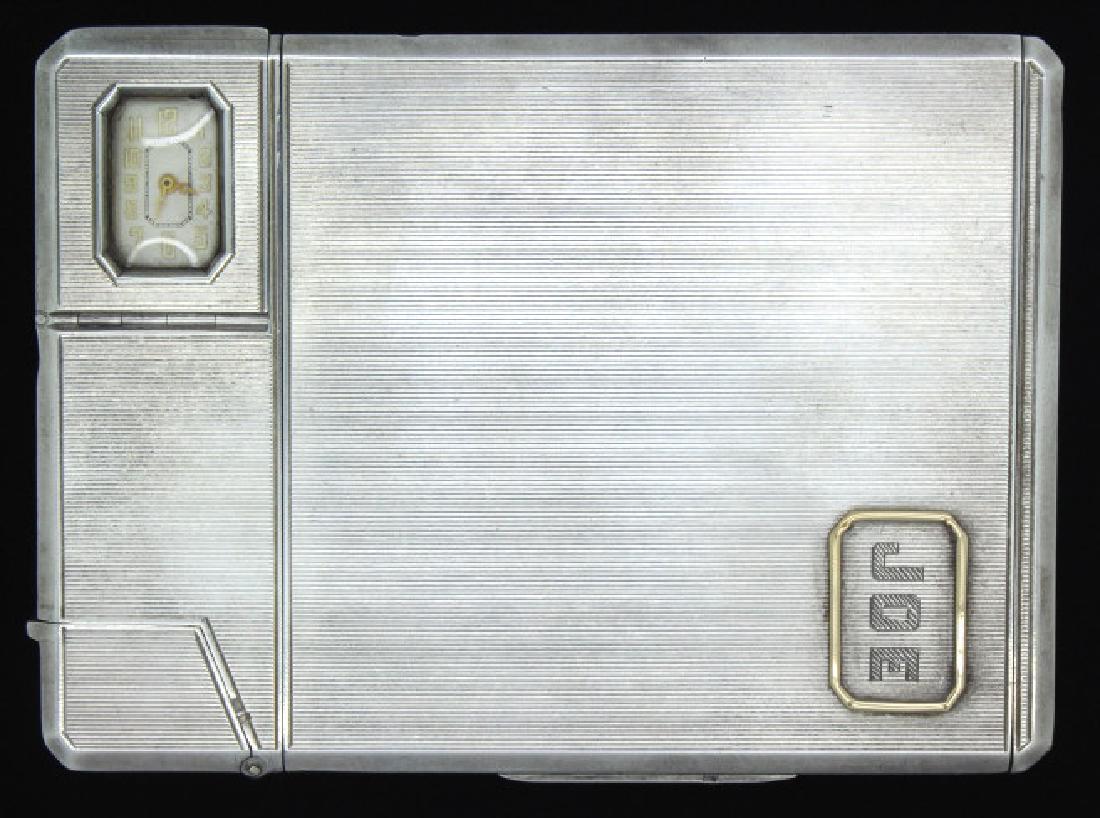 DUNHILL Sterling Silver Watch Cigarette Case RARE (1 of 9)