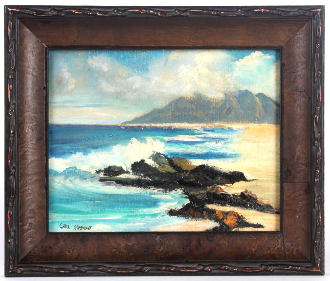 Listed CARL SAMMONS Costal Seascape Oil Painting (1 of 7)