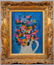Gustav Likan Floral Still Life Oil Board Painting