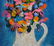 Gustav Likan Floral Still Life Oil Board Painting - 5