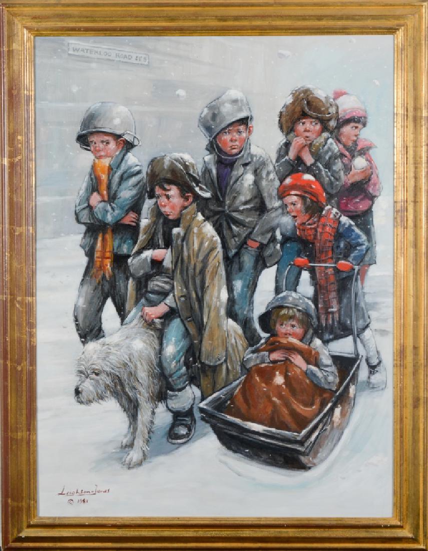 Barry Leighton Jones Children Oil Canvas Painting (1 of 6)