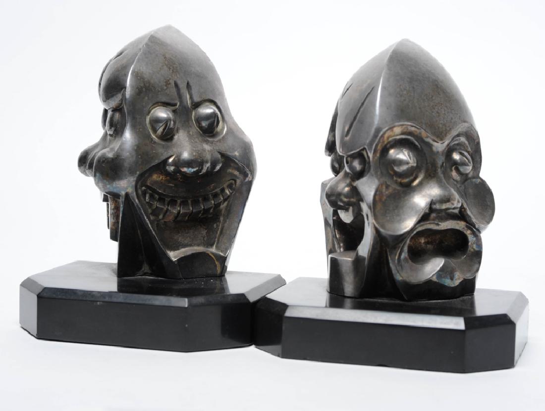 Signed P Bauret Art Deco Silvered Bronze Bookends (1 of 7)