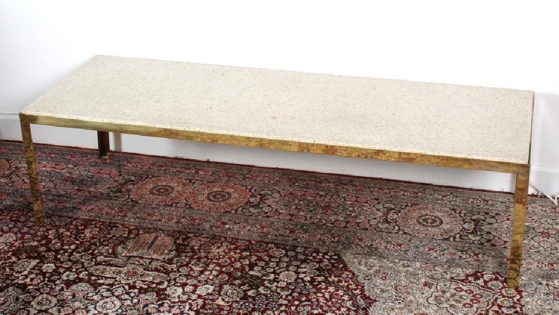 Modernist Terrazzo Polished Bronze Entry Table MCM (1 of 6)