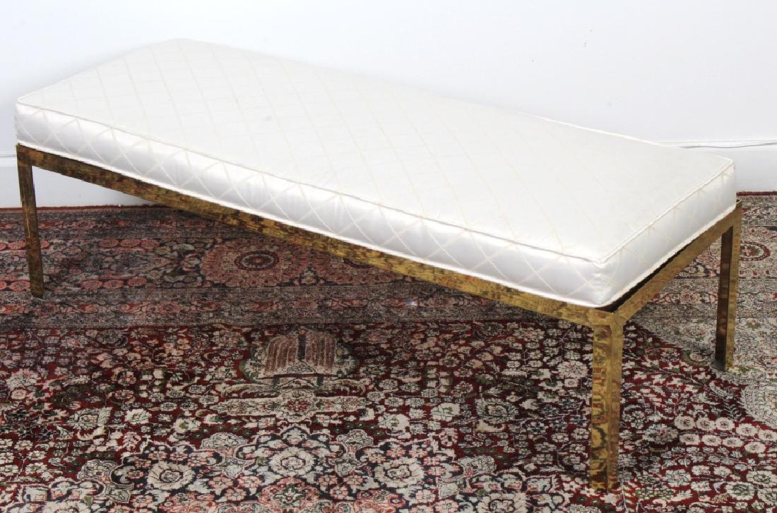 Modern Polished Brass Upholstered Chair Seat Bench (1 of 4)