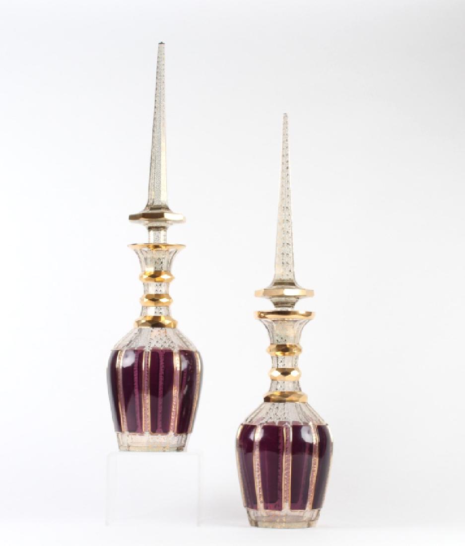 MOSER Bohemian Large Amethyst Decanters w Stoppers (1 of 9)