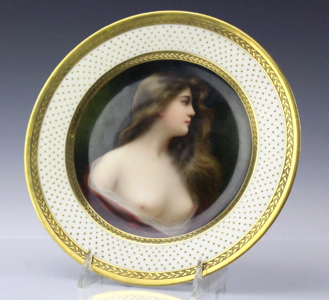 Royal Vienna Style Porcelain Maiden Portrait Plate (1 of 5)