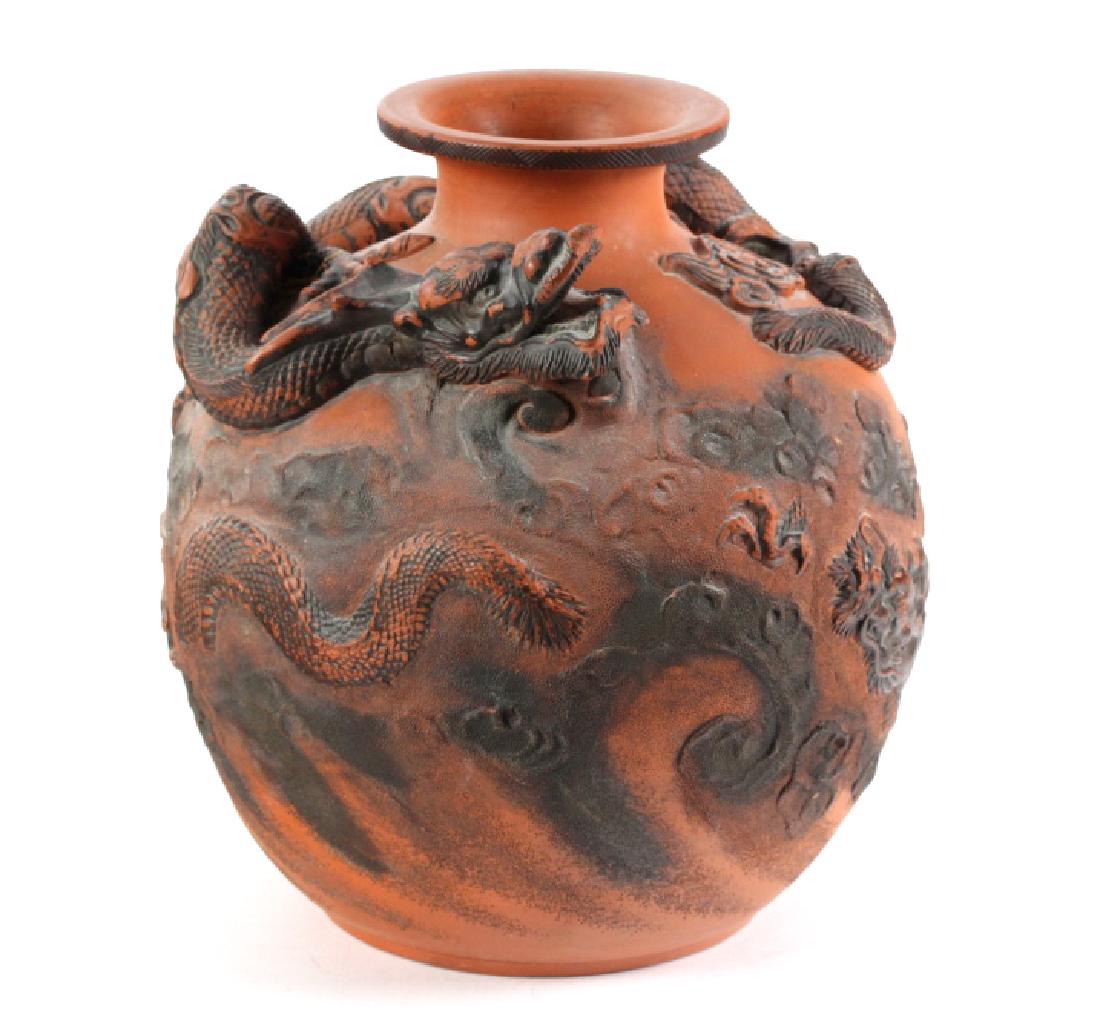 Antique Chinese Pottery High Relief Dragon Vase (1 of 8)