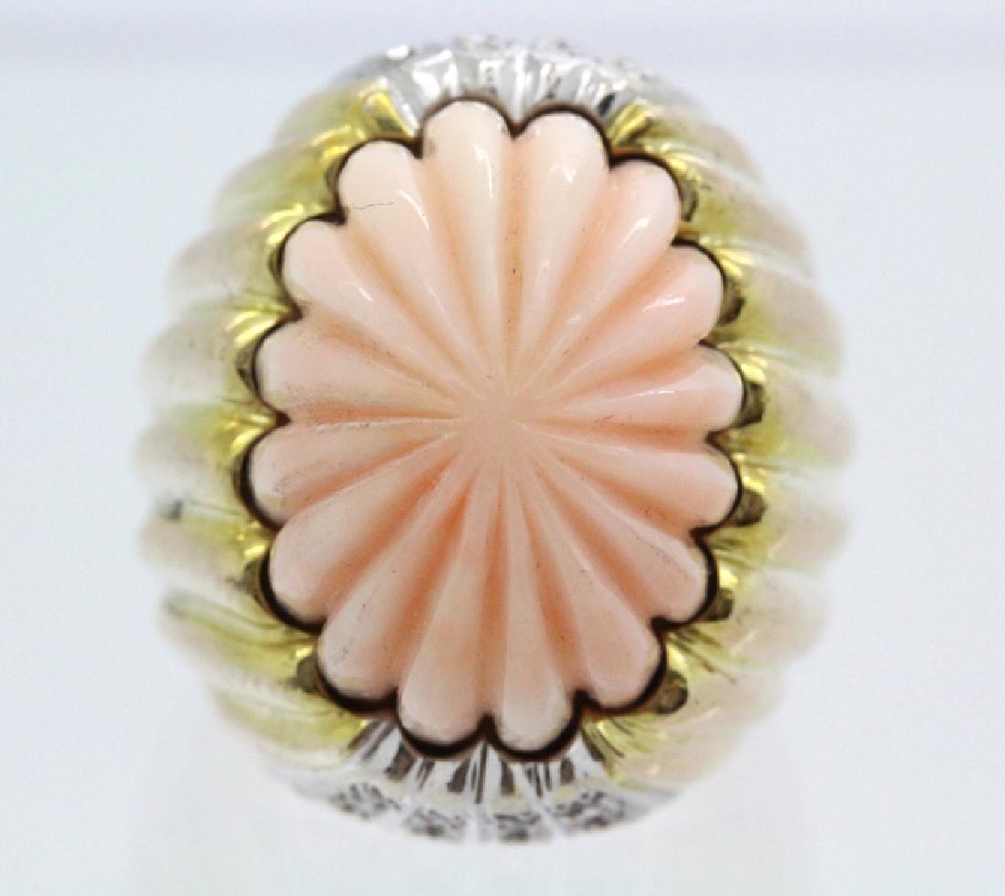 14K Gold  Angel Skin Coral Diamond s 7 Ring 25.8gr (1 of 7)