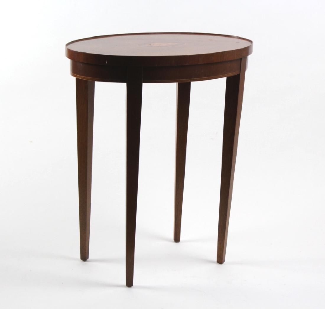 Signed BAKER Furniture Shell Inlaid Mahogany Table (1 of 7)