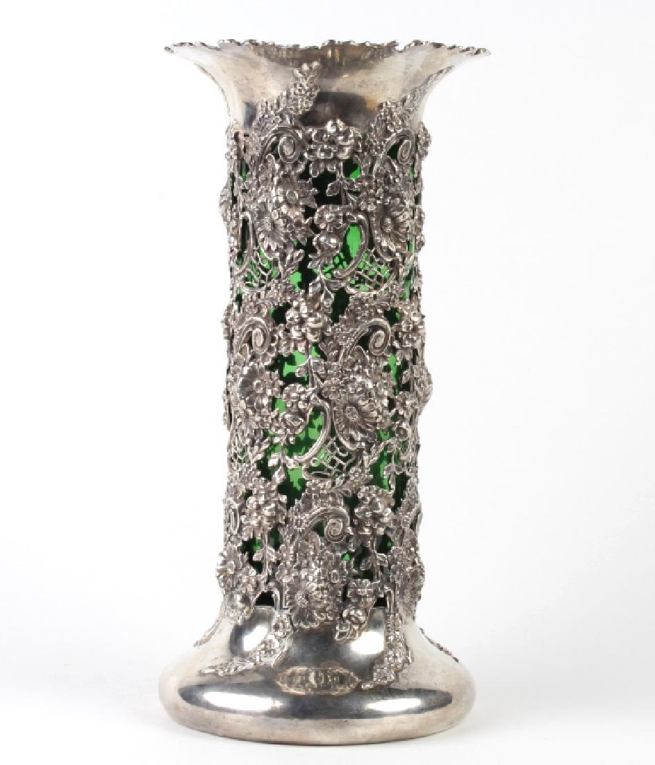 J.E Caldwell Sterling Silver Pierced Repousse Vase (1 of 10)