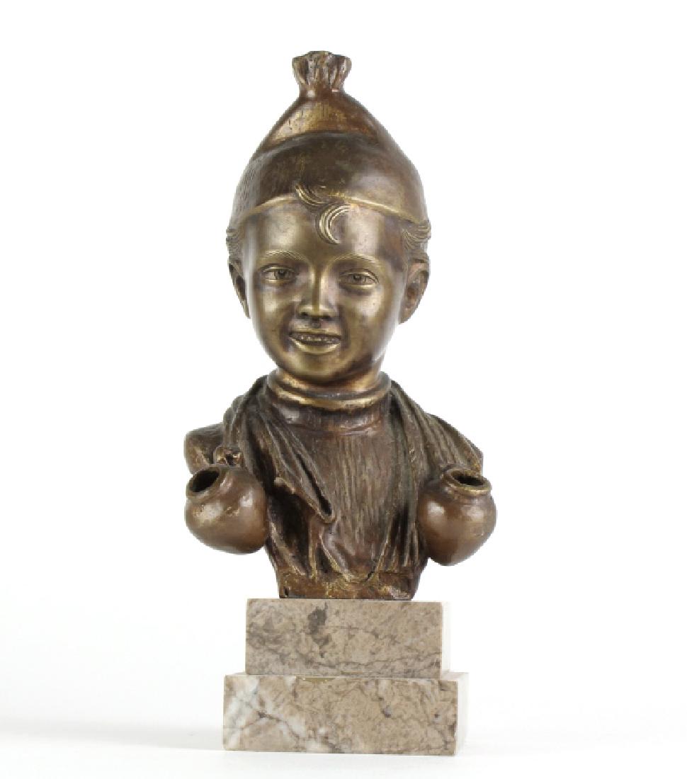 Antique Mystery Artist Bronze Little Boy Sculpture (1 of 8)