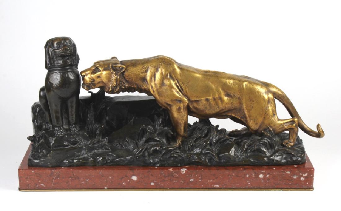 Georges Gardet Bronze Lioness & Foo Dog Sculpture (1 of 7)