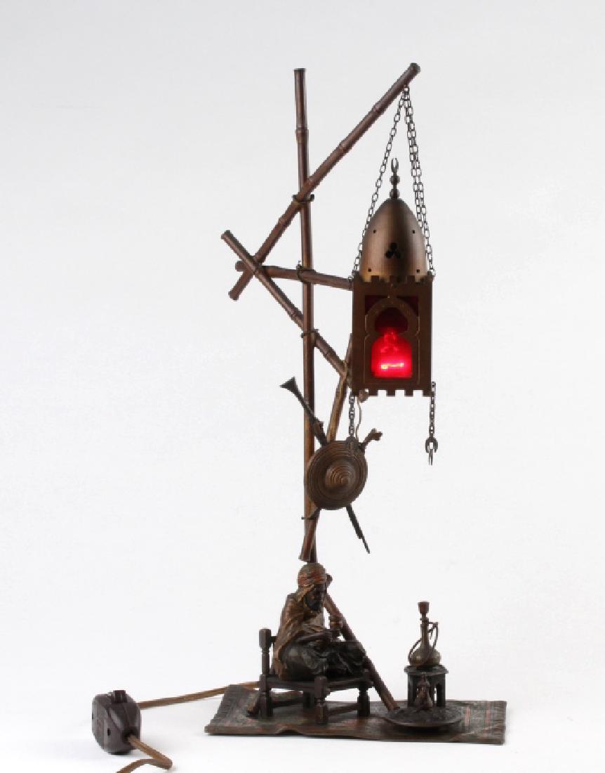 Franz Bergman Austrian Bronze Orientalist Lamp 18" (1 of 7)