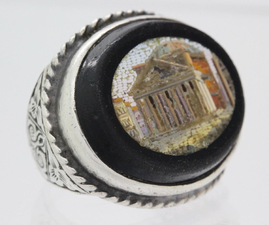 Antique Pantheon Micro Mosaic Sterling Silver Ring (1 of 5)